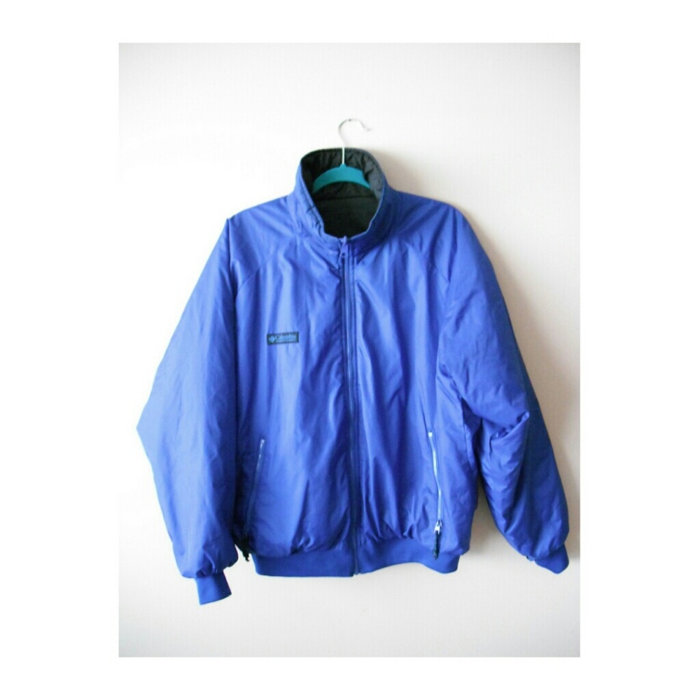 Columbia Zip Up Bomber Blue Jacket Large